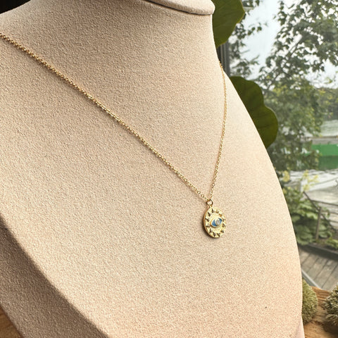 Necklace Vermeil SAMANTHA Sterling Silver Gold-Plated Radiant Sun Evil Eye 6