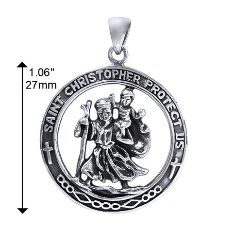 Pendant Sterling Silver Saint Christopher