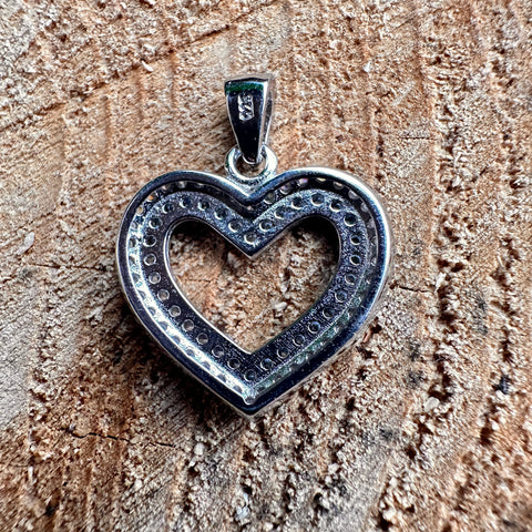 4 Pendant ELYSIA Sterling Silver Rhodium Heart with Cubic Zirconia