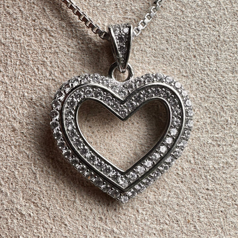 Pendant ELYSIA Sterling Silver Rhodium Heart with Zirconia