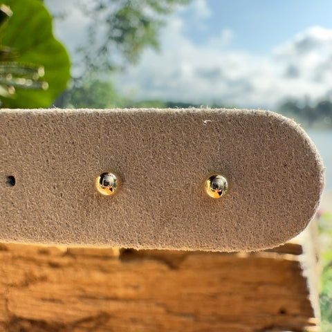 Stud Earrings 10K Solid Gold, Ball