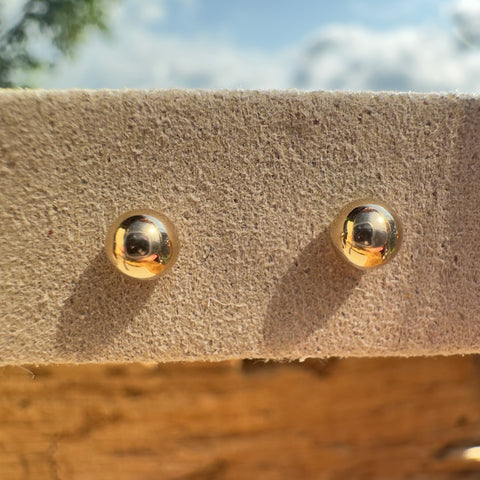 Stud Earrings 10K Solid Gold, Ball