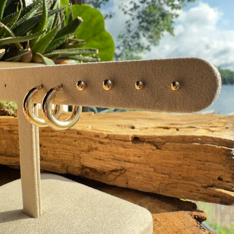 Stud Earrings 10K Solid Gold, Ball