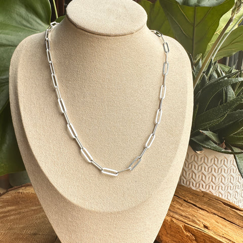 9 Chain Sterling Silver 4.5mm Flat Paperclip