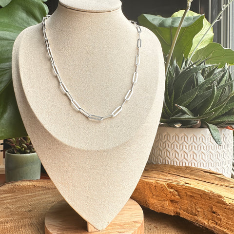 6 Chain Sterling Silver 4.5mm Flat Paperclip