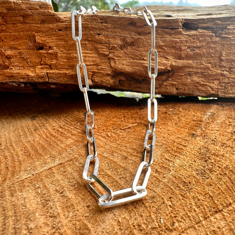 8  Sterling Silver 4.5mm Flat Paperclip
