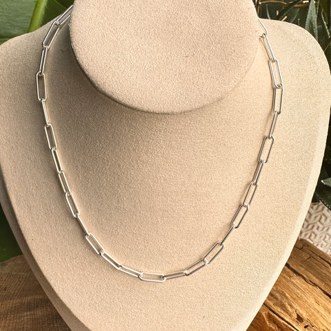2 Chain AFRIQ ELEGANCE Sterling Silver 4.4mm rounded paperclip
