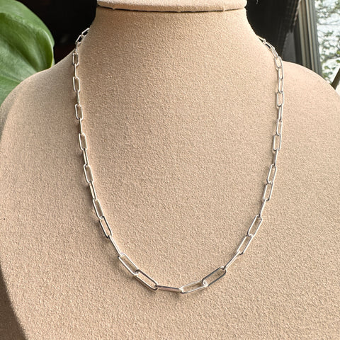 3.2mm Round Paperclip Chain Sterling Silver 5