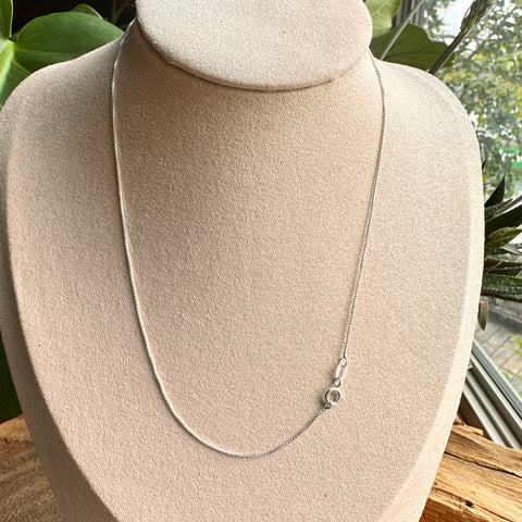 2 0.7mm Box Chain Sterling Silver Diamond Cut