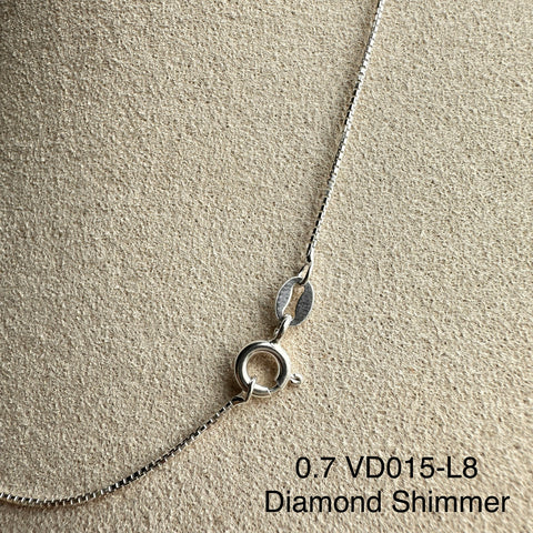 4 0.7mm Box Chain Sterling Silver Diamond Cut