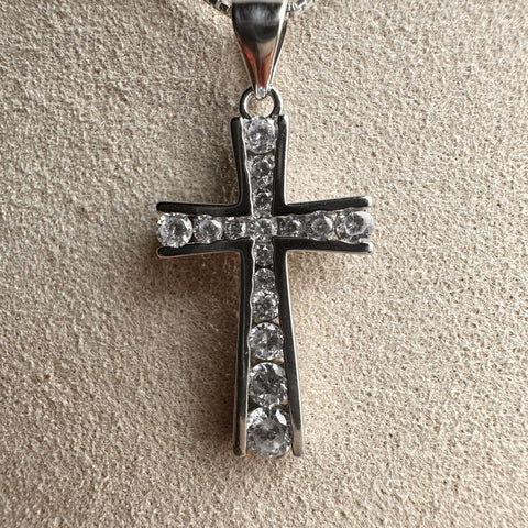 Pendant DIVINE CROSS Sterling Silver Flat Cross 4
