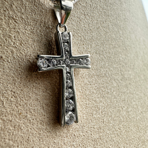 Pendant DIVINE CROSS Sterling Silver Flat Cross 5