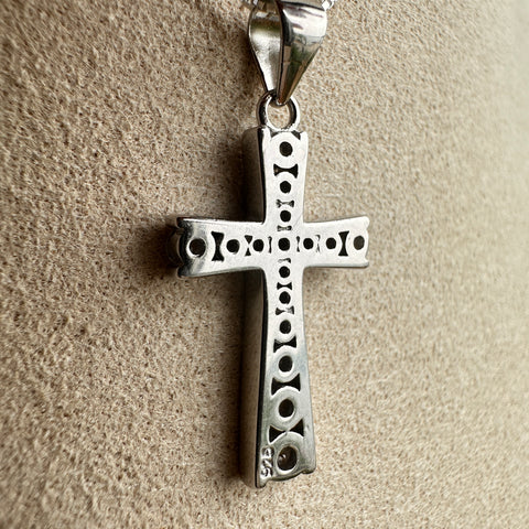 Pendant DIVINE CROSS Sterling Silver Flat Cross 8