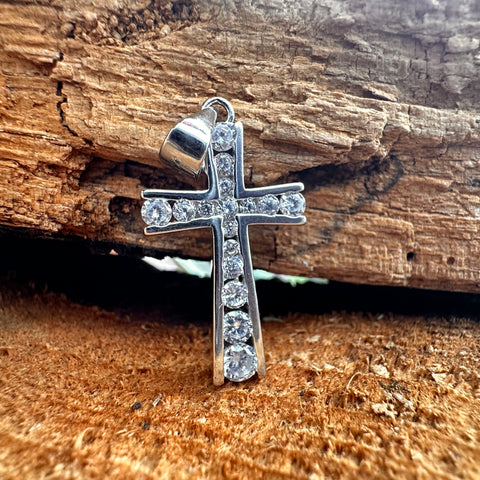 Pendant DIVINE CROSS Sterling Silver Flat Cross 