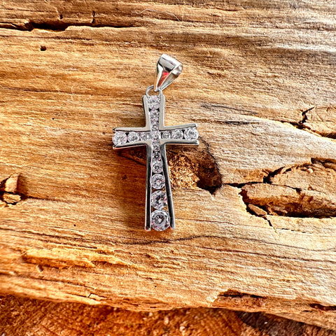 Pendant DIVINE CROSS Sterling Silver Flat Cross 3