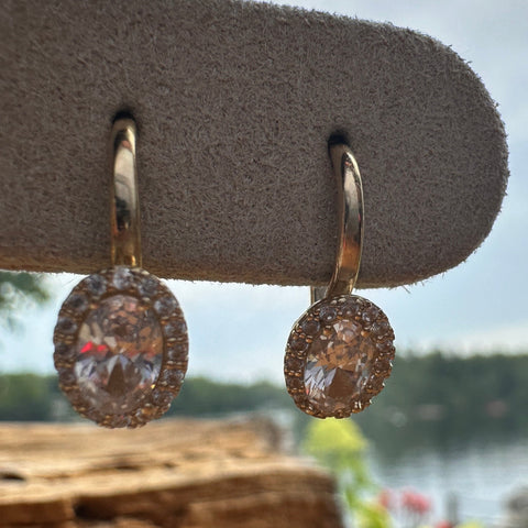 10K Solid Gold Earrings with Cubic Zirconia 3