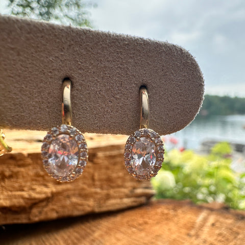 10K Solid Gold Earrings with Cubic Zirconia