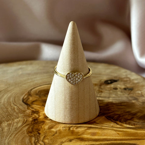 Ring 10k Solid Gold Heart CZ