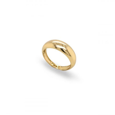 Solid 10K Gold Ring shiny dome shape 1