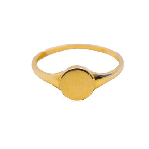 Ring 10K Solid Gold Round 8mm Signet