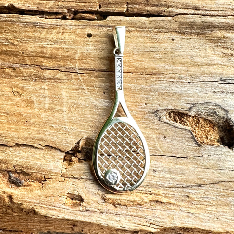 4 Pendant KOFI 10K Gold Cubic Zirconia Tennis Racquet