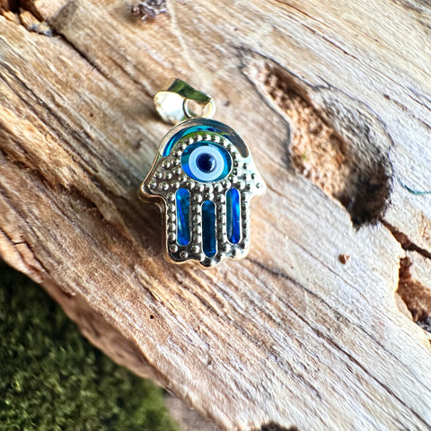 Pendant ALETHEIA Charm 10K Gold Hamsa Evil Eye