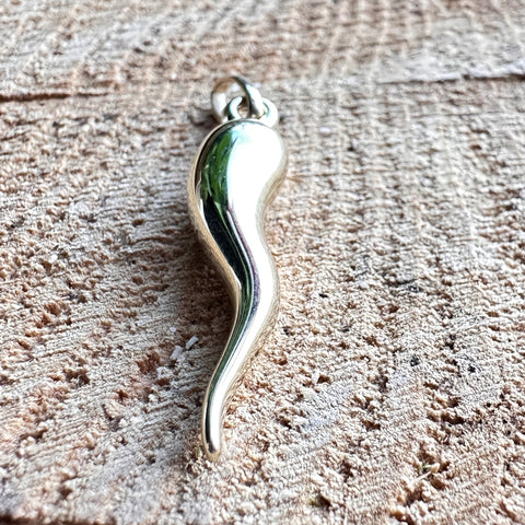 2 Pendant FORTUNA'S BLESSING  10K Gold Italian Horn Cornicello Charm