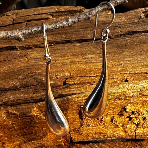Earrings LAGRIMA LUXE Hook Sterling Silver long teardrop