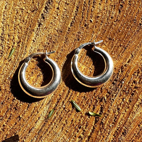 Earrings SILVIANA Sterling Silver Hoop 19x4mm