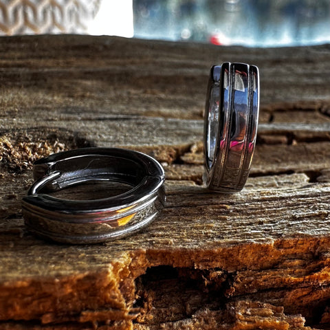 Hoop Earrings Sterling Silver 4x15mm