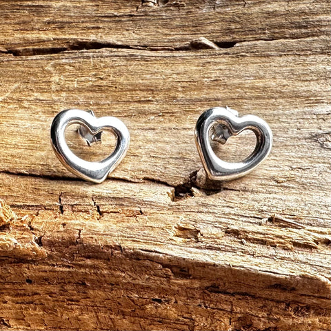 Sterling Silver Heart shape stud earrings