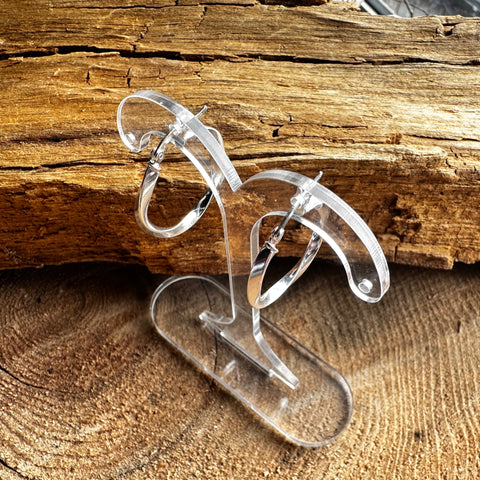 4 Sterling Silver twisted smooth round shape hoop with clip closure