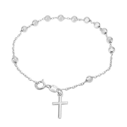 Bracelet Sterling Silver, 5mm bead bracelet Rosary