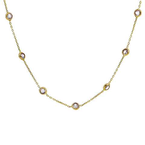 Solid Gold 10K Necklace 3.5mm cubic zirconia