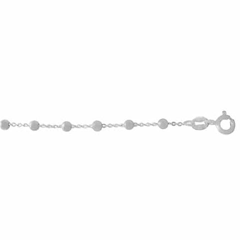 Anklet Biju Sterling Silver 3mm ball beads and chain link 2