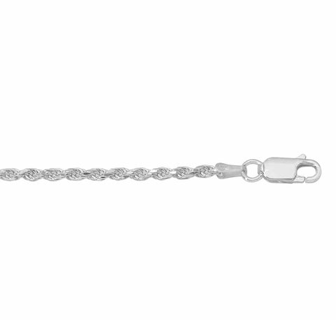 Anklet Rudi Sterling silver 1.8mm diamond cut rope link