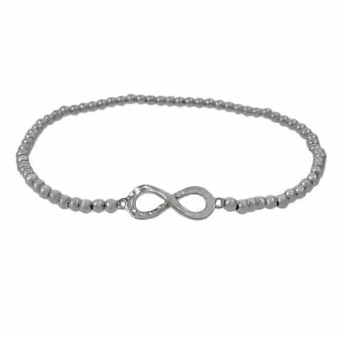 Bracelet Sterling Silver Infinity & 3 mm bead ball