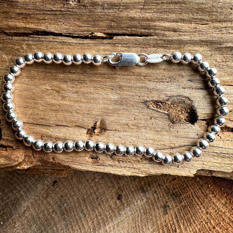 10 Bracelet PETITE HARMONY Sterling Silver 4mm bead ball