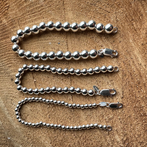 Bracelet Harmony Sterling Silver, 4/6/8/10 mm bead ball