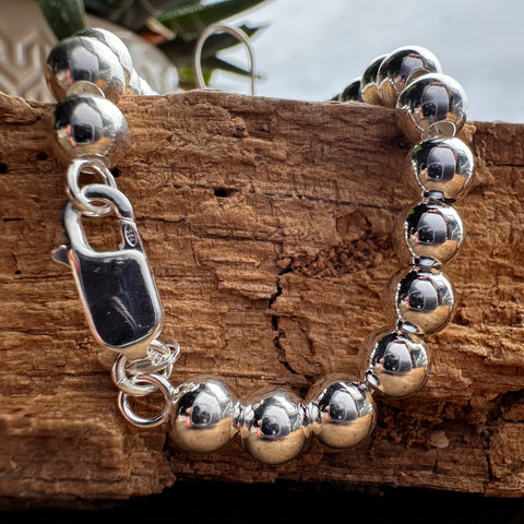 6 mm bead bracelet sterling silver 2