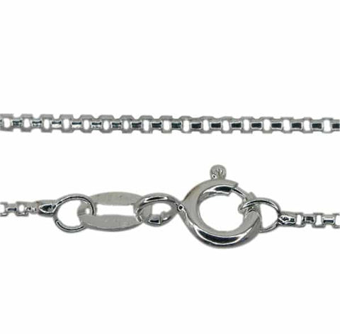 1.2mm BOX Chain Half Round Sterling Silver