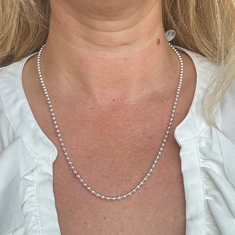 Sterling Silver 3mm bead chain necklace  7