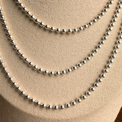 Sterling Silver 3mm bead chain necklace  11