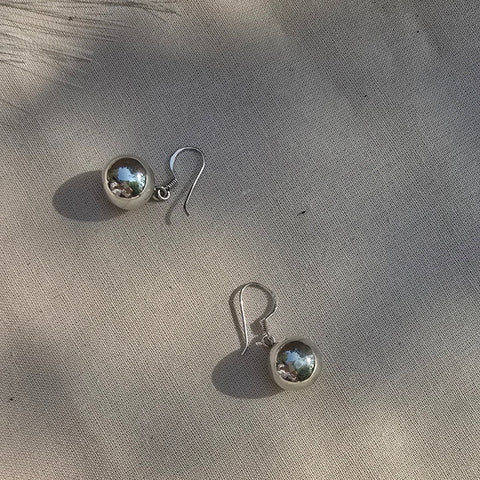 Hook Sterling Silver Earrings 8mm ball 12