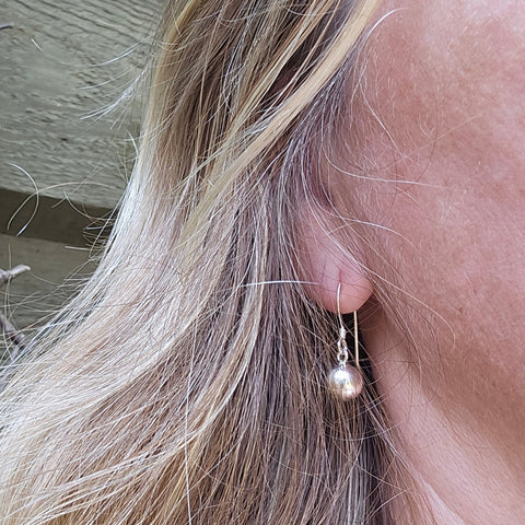 Hook Sterling Silver Earrings 8mm ball 13