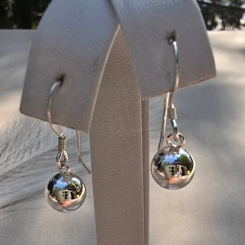 Hook Sterling Silver Earrings 8mm ball 1