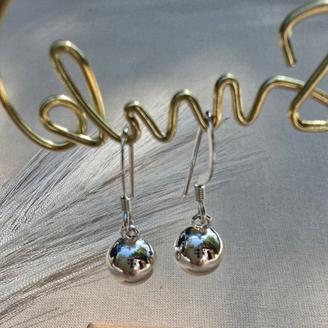 Hook Sterling Silver Earrings 8mm ball 2