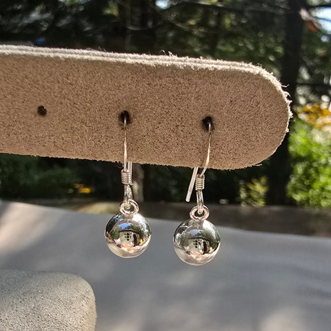 Hook Sterling Silver Earrings 8mm ball 6