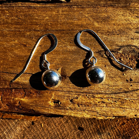 Hook Sterling Silver Earrings 8mm  ball 10