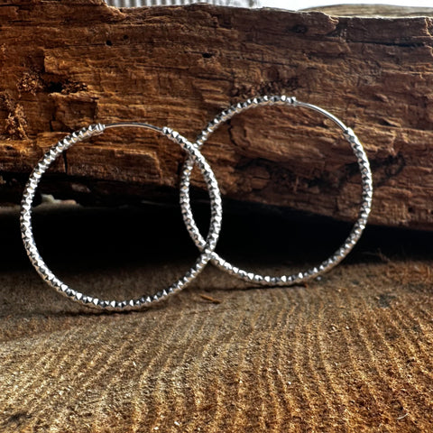 Earrings ARGENTO Sterling Silver Thin and light Round hoop 35x2mm